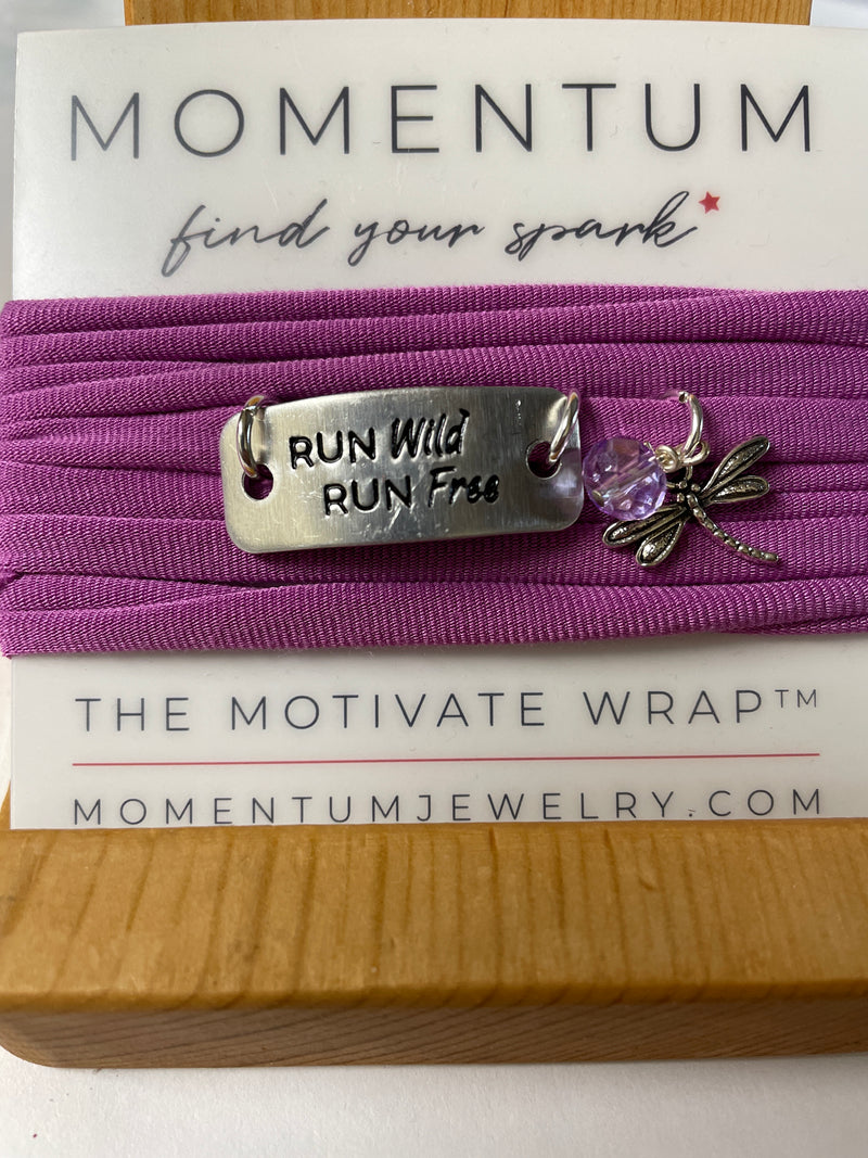 Run Wild Run Free with Dragonfly and bead charm