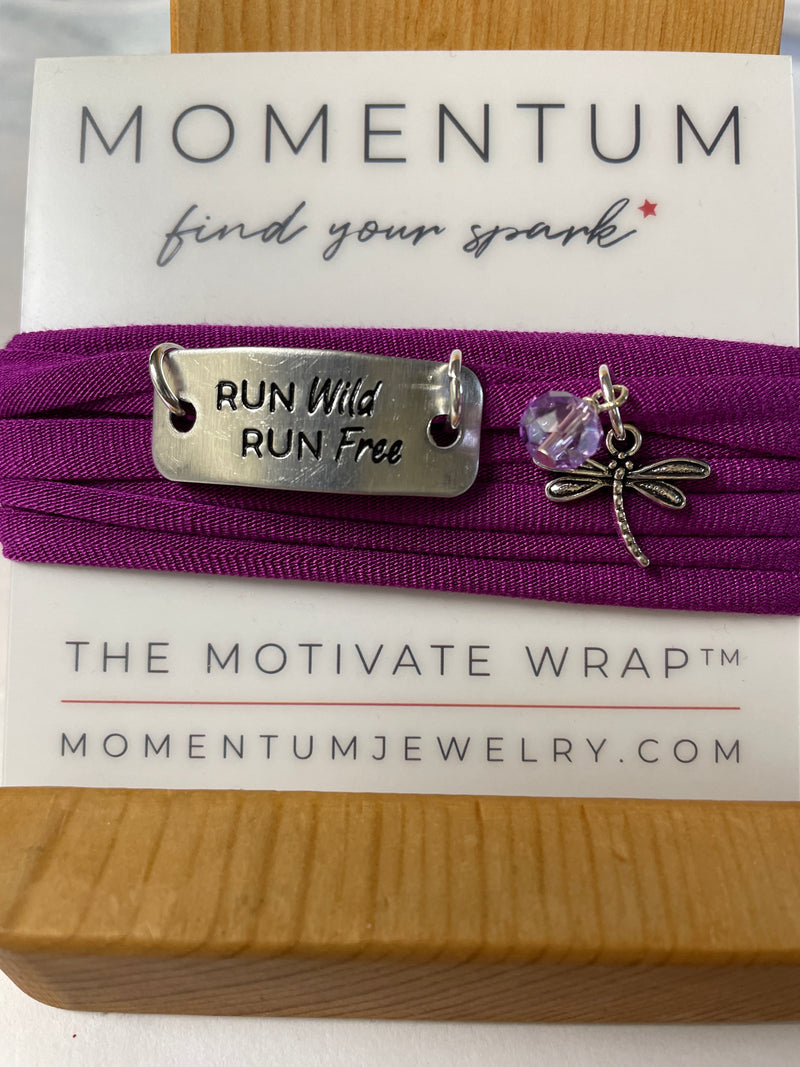 Run Wild Run Free with Dragonfly and bead charm