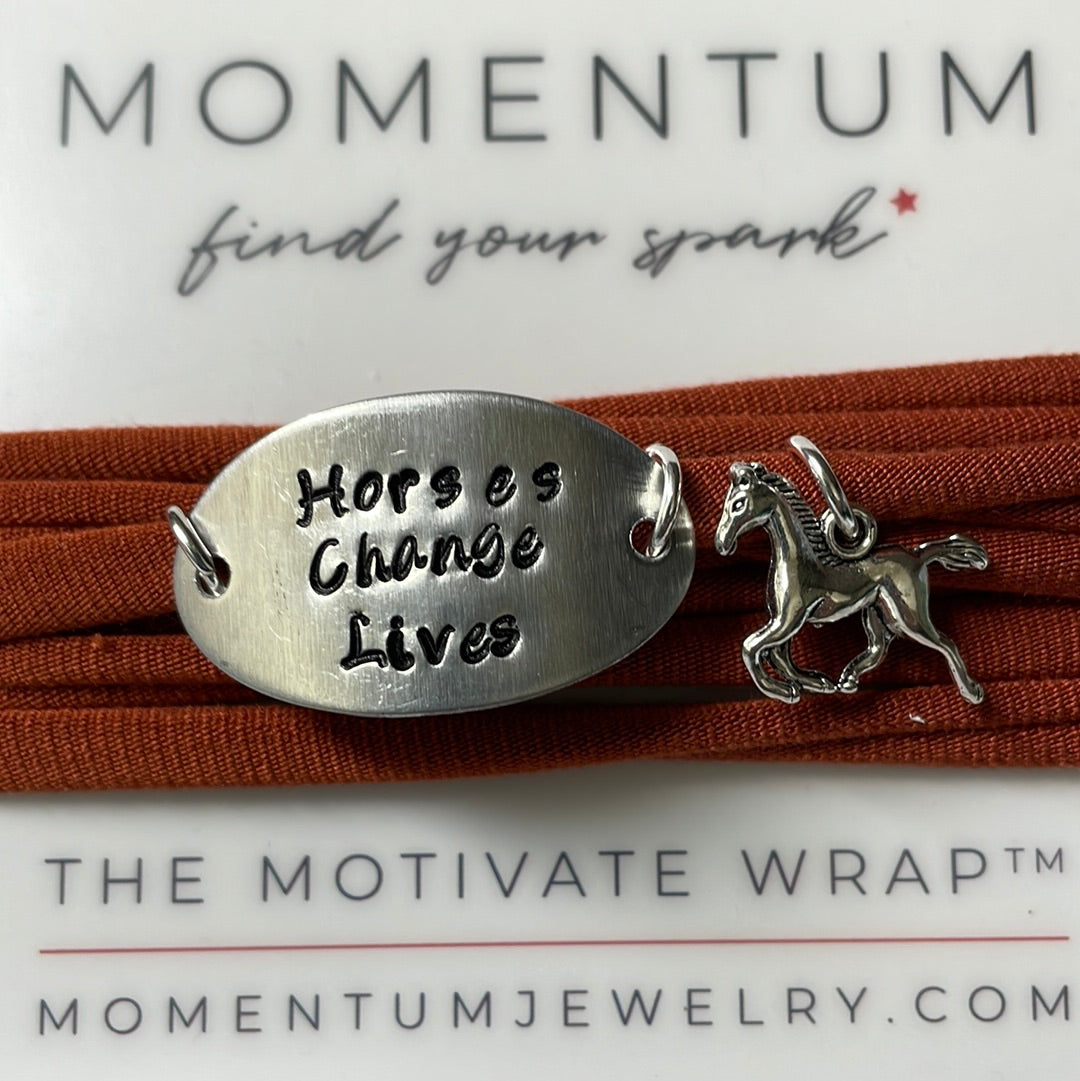 Horses Change Lives wrap with charm