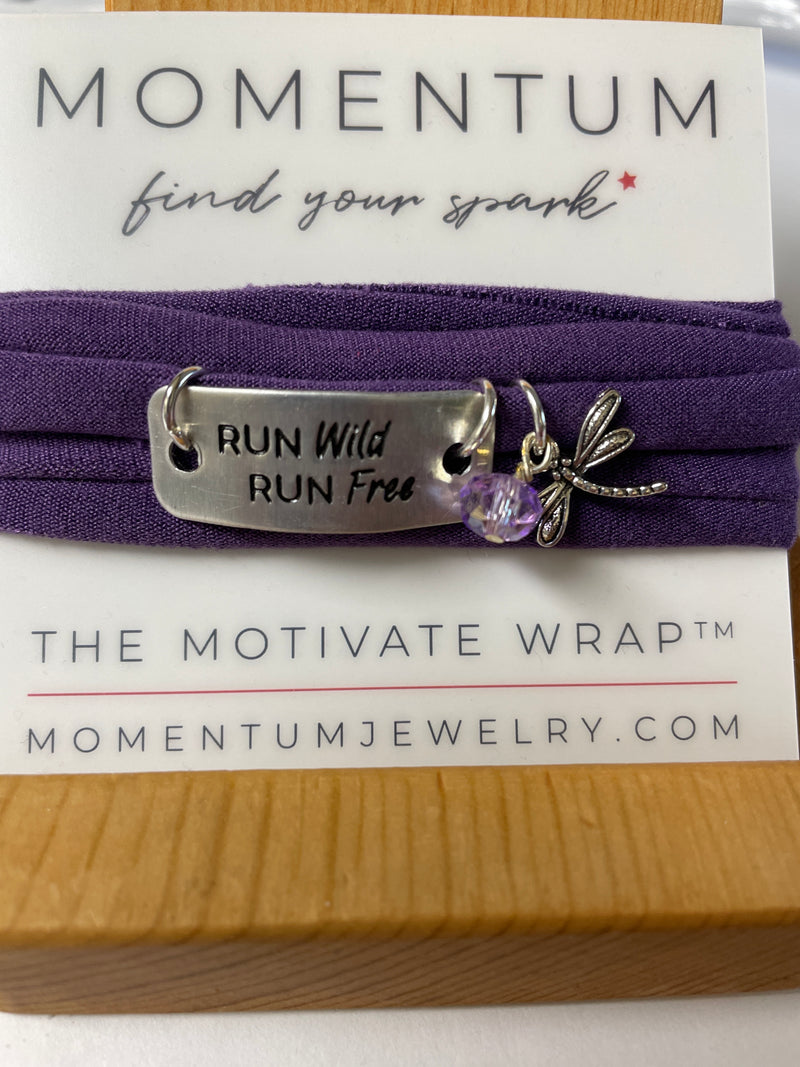 Run Wild Run Free with Dragonfly and bead charm