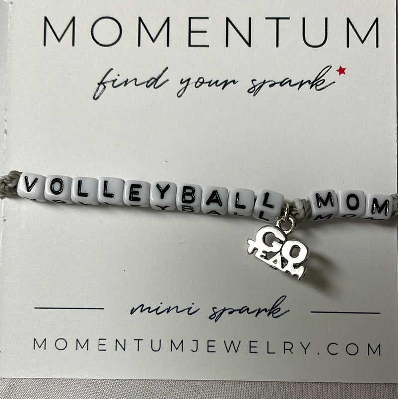 Volleyball Mom with charm mini Spark – Momentum Jewelry