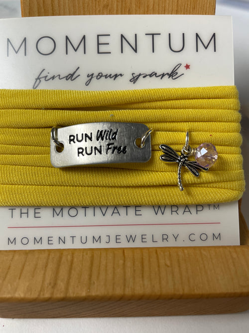 Run Wild Run Free with Dragonfly and bead charm