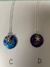 One of a Kind Small Mosaic Disc Necklace with Charm