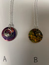 One of a Kind Small Mosaic Disc Necklace with Charm