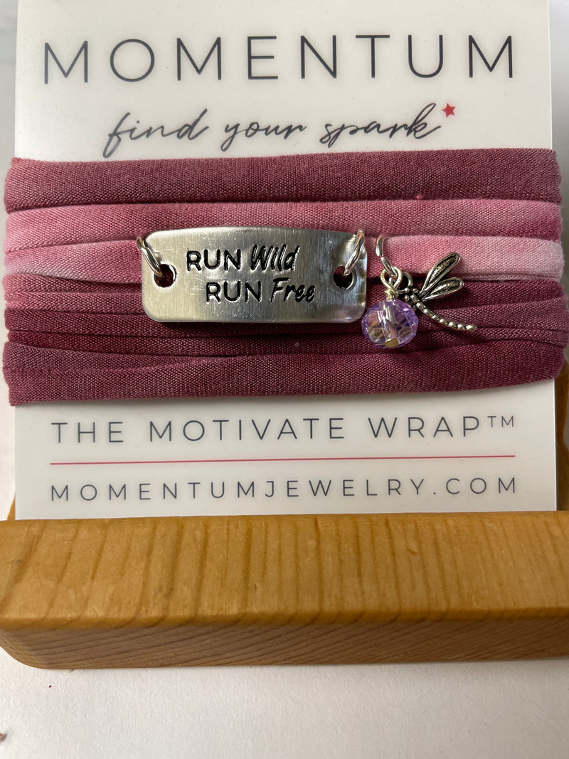 Run Wild Run Free with Dragonfly and bead charm