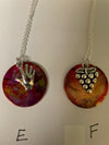 One of a Kind Mosaic Round Disc Necklace With Charm