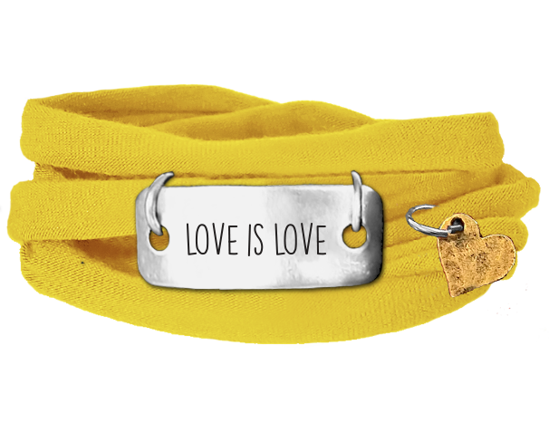 Love Is Love with Gold Heart Charm